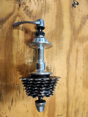 复古禧玛诺 Dura Ace 7400 32 孔 126 毫米后轮毂带 12-19t 盒式磁带 — 第 1/4 张图片