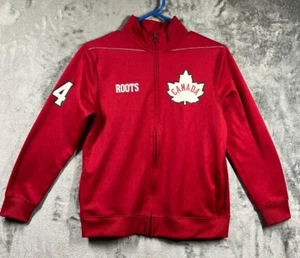 Roots Jacket Sweater Youth Unisex X-Large Red Full Zip Maple Leaf Canada Pockets - Picture 1 of 10