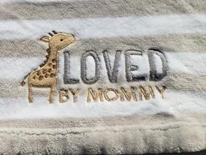 Carters Just One You Loved By Mommy Giraffe Grey White Striped Baby Blanket - Picture 1 of 8