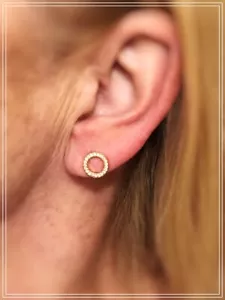 Trend-Ohrstecker - Kreis - Goldohrstecker - Ohrschmuck Silber 925 - vergoldet - Bild 1 von 3
