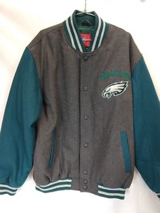 Mens Eagles NFL Wool Blend Jacket Sz XL XLarge Letterman Bomber Philadelphia - Picture 1 of 12
