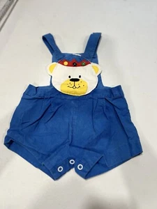 Salopette pagliaccetto maglione vintage anni 80 Sears panno orsacchiotto perline bambino 12 mesi - Foto 1 di 3