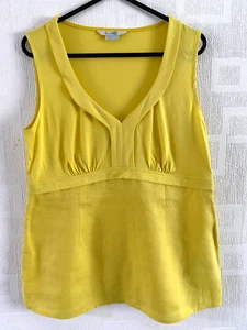 BODEN yellow sleeveless jersey linen Top size 12R NEW - Picture 1 of 3