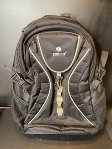 Zurich Backpack Hiking School Work Black Multiple Zippers & Pockets Adjustable - Bild 1 von 16