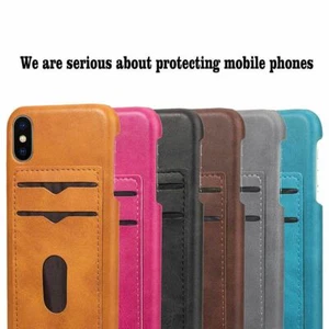 For Apple iPhone 11 Pro Max XR 8 7 XS Case Leather Slim Wallet Card Holder Cover - Picture 1 of 16