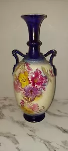 Antique Royal Bonn Large 12" Blue Hand Painted Vase Pre-1890s. - Picture 1 of 12