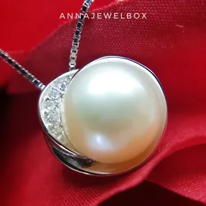 Genuine 925 Silver Pearl Necklace Mothers Day Jewellery for Mum Nan FREE Gift Ba - Picture 1 of 7