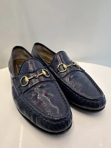 GUCCI Damen Loafer damen leder 38,5 Blau Lackleder - Bild 1 von 4