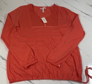 Aeropostale Youth Soft Long Sleeve Top Coral Button Detail Size XL - Picture 1 of 10