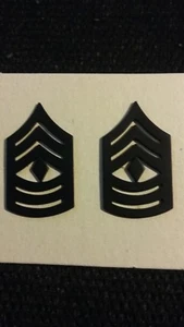 Army -USMC Marines E-8 First Sergeant 1stSgt Chevrons Metal 1 PAAR- Black 18-133 - Bild 1 von 2