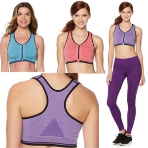 Copper Fit™ Zip-Front Seamless Sports Bra 538957-J - Picture 1 of 7