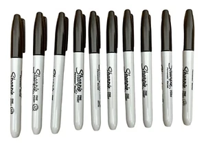 10 Sharpie Marker feine Spitze schwarz permanent 30001 Sharpies Stifte 10 Stück - Bild 1 von 6