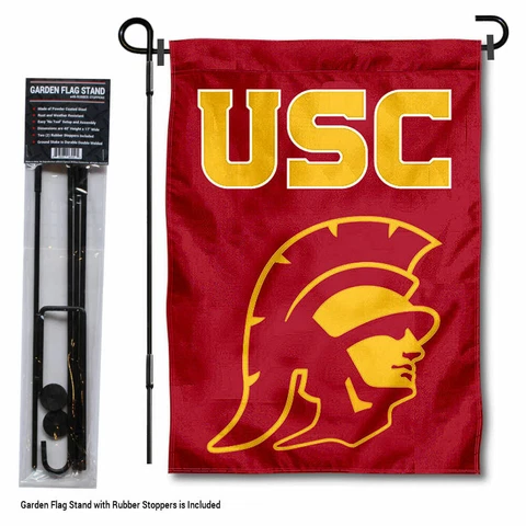 USC Trojans Trojan Head Garden Flag and Yard Stand Included Cover