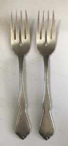 TWO 6.25" Salad Forks SSS by Oneida "TRINITY" - Capri - Duet Stainless - Picture 1 of 7