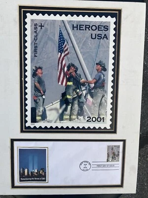 USPS 9-11 MEMORABLE FIRST DAY LARGE MATTE PHOTOGRAPHY 2002 ENVELOPE AND STAMP - Image 1 of 4