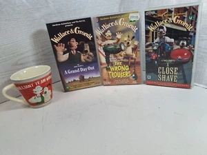 3 x Wallace & Gromit VHS Videos Plus Mug / Cup - Picture 1 of 13