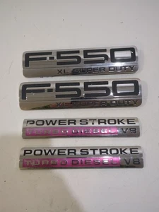 FORD 2005-10 F-550 XL SUPER DUTY EMBLEM FENDER Power Stroke Turbo Diesel Set  - Picture 1 of 12