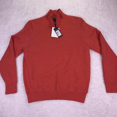 NUEVO Fairway & Greene Baruffa Lana Merino 1/4 Cremallera Viento Suéter Para Hombre Mediano Golf Foto 1 de 4