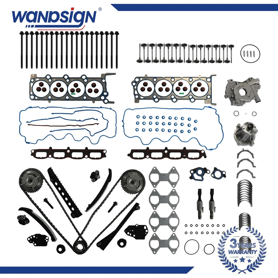Kit de cadena de distribución juego de juntas de cabeza bomba para 04-14 Ford Expedition Lincoln 5,4 L 3 V Foto 1 de 4