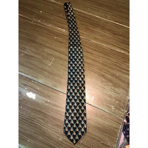 Robert Talbott Best of Class NWOT Black Yellow Christmas Ornament Necktie - Picture 1 of 5