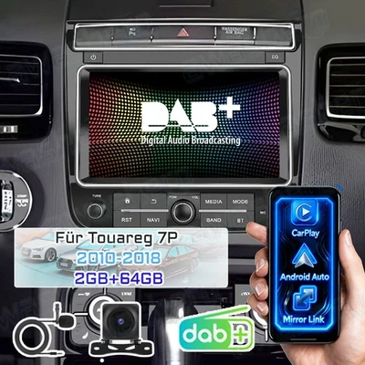 AWASHERO FM DAB+ CarPlay GPS NAVI Für VW Touareg 2011-2017 64GB Android 15 Autoradio DAB+