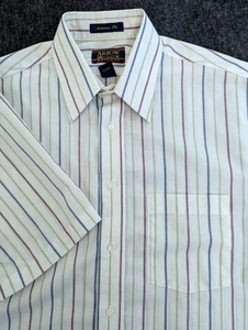 VTG Arrow Brigade Fitted Shirt Men Size 15½ Single Needle Made in USA Stripes - Picture 1 of 13