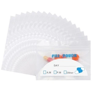 100 Pack Pill Pouch Bags - (4" X 2.75") Thickness is 6 Mil, Portable Plastic ... - Bild 1 von 8