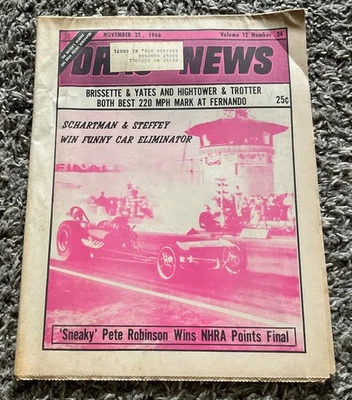 Drag News 1966 = publicación de carreras de arrastre de colección = volumen 12 #14 = 25/11/66 Foto 1 de 4