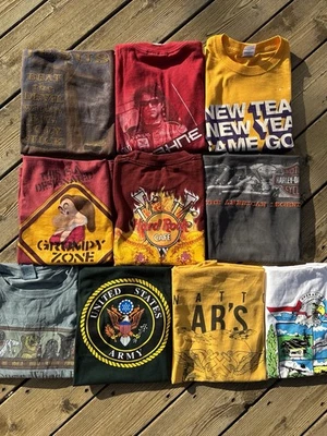 Lote de 10 camisetas vintage revendedor al por mayor Harley Disney Jesús militar M L XL Foto 1 de 4