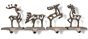 Weihnachtsstrumpf (4) Aufhänger Hirsch Rentier Metallguss mit Bronzeoptik - Bild 1 von 3