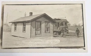 Antique Postcard Owensville Ohio Traction Station Interurban Train RPPC - Picture 1 of 6
