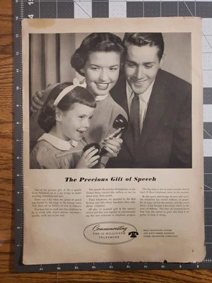 Anuncio impreso Bell Telephone de colección 50 millones de teléfono publicitario 1953  Foto 1 de 4