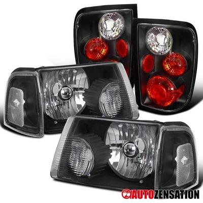 Fit 2001-2005 Ford Ranger Black Clear Headlights/Corner Lamps+Tail Lights Pair — 第 1/4 张图片