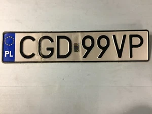Genuine RARE POLAND POLSKA USED TAG LICENSE PLATE EU #CGD99VP Golub-Dobrzyń - Picture 1 of 1