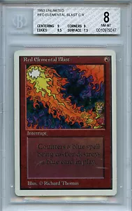 MTG Unlimited Red Elemental Blast BGS 8.0 (8) NM/MT Card Magic Amricons 9247 - Picture 1 of 2