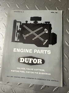 Dufor Engine Parts Catalogue 1964 Valves Pistons Cotters Duly And Hansford Ltd. - Picture 1 of 10