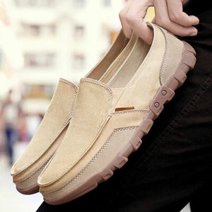 Mocassini slip on mocassini comodi uomo scarpe da guida piatte taglia US7-14 - Foto 1 di 15