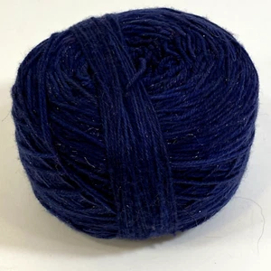 Markenlos Wolle/Wollmischgarn 4,2 oz - 120 g blau mit schimmerndem Glitzerfaden - Bild 1 von 6