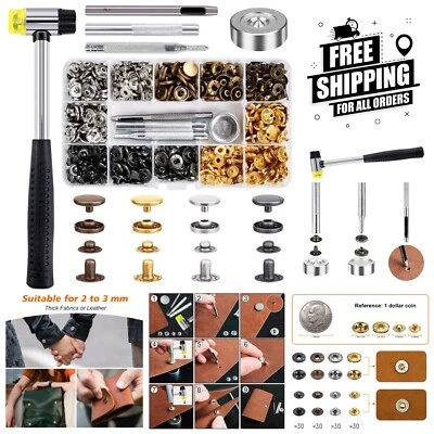 Versátil Juego de 120 Sujetadores a Presión para Cuero - 4 Colores y 5 Herramientas Incluidas Foto 1 de 4
