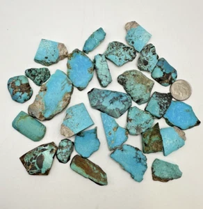 Lot High Grade Turquoise Rough Natural Slabs for Cabbing 3.4 Oz. / 481.9 Carats - Picture 1 of 8