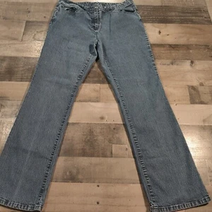 Ruby Rd. Jeans Women 12 Mid-Rise Bootcut Pocket Zip Closure Dark Wash Blue Denim - Picture 1 of 11