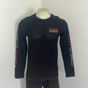 GUESS LOS ANGELES LONG SLEEVE VANCE CREW SHIRT JET BLACK SIZE S - Picture 1 of 5