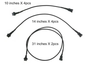 10 inch 14 inch 31 inch Extension Black 4 pin N 4 Plug Cable Wire For Motorcycle - Imagen 1 de 7