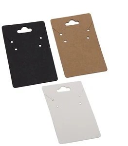 200 Piece Hanging Necklace Card Display 3” X 2” Jewelry Hanging Card - 3 Colors - Picture 1 of 4