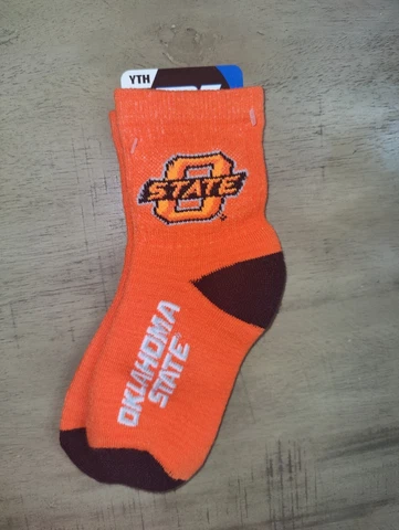Oklahoma State Cowboys 1/4 Length NCAA Team Socks Youth Kids Cover