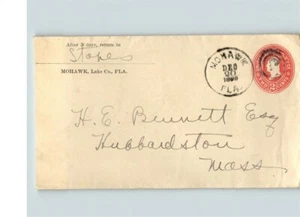 MOHAWK, Florida, 1899 gestempelter Briefumschlag, verschickt nach Hubbardston, MA - Bild 1 von 1