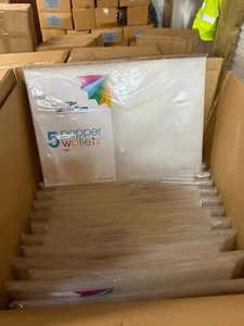 50 X A4 Document Wallets Clear Popper Folder Files with Button Transparent - Picture 1 of 5