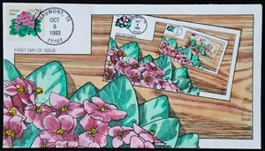 U.S. Used #2486 29c African Violet 1993 Collins First Day Cover (FDC) - Picture 1 of 1