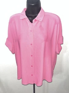 Rachel Zoe  Pink Blouse Women Medium M Button Front  short sleeve - Picture 1 of 10