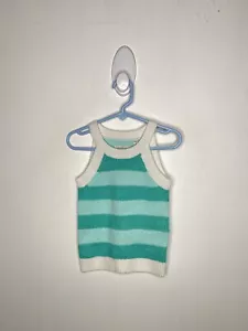 Kidpik Striped Sweater Knit Tank Top Girls Size XXS 4 Turquoise Sleeveless NWOT - Picture 1 of 4